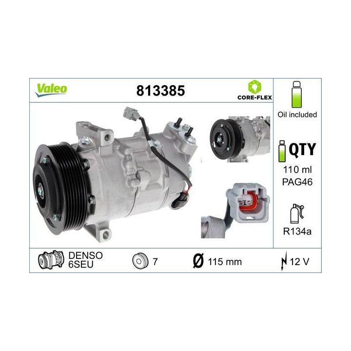 VALEO 813385 Kompresör Renault Megane III Scenic III 1.4 16V 2.0 Dci