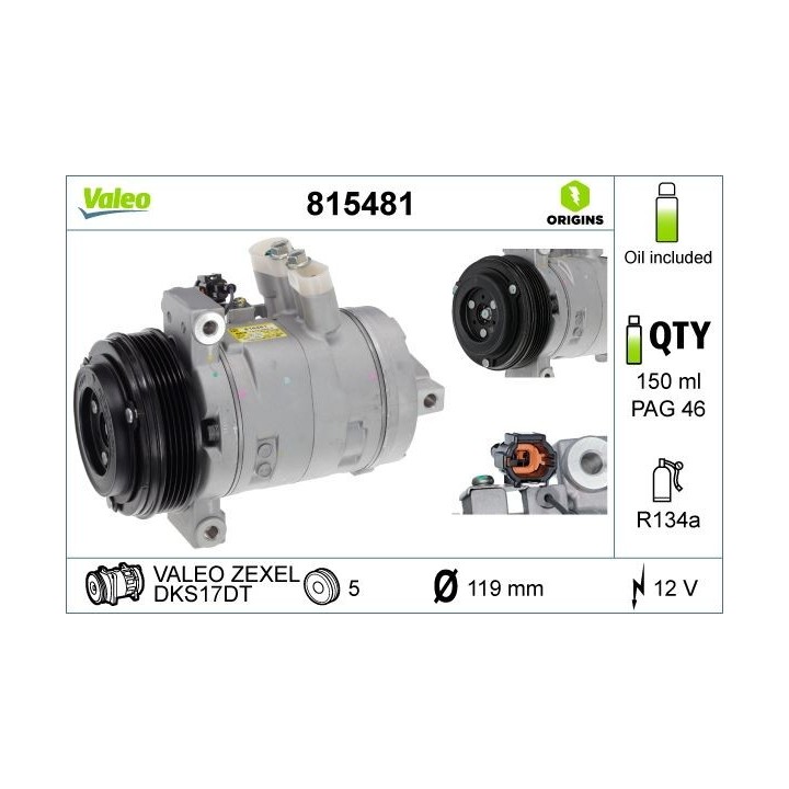 VALEO 815481 Kompresör Nissan Navara M9T