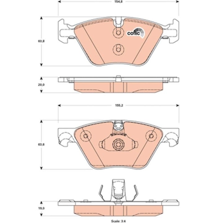 TRW Ön Fren Balatası Bmw 5 F10 518d 520d 523i 525d3 10-14 Bmw F11 5 Touring 523i 520d 11-