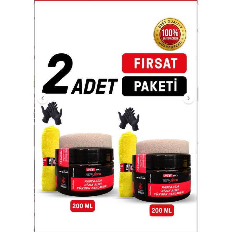 RTSTech 2 Adet Araba Oto Çizik Giderici, Parlatıcı, Pasta Cila Seti, Oto Bakım, Boya Koruma 400 ml