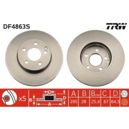 TRW Ön Fren Diski Mercedes: C-class (w204), C-class Coupe (c204), C-class T-model (s204), E-class (w212), A207, C207, R172, SLK