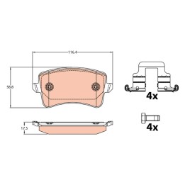 Disk Balata Arka Audi A4 Allroad B8 2.0-3.0 Tdi Quattro 8-16 A4 B8 1.8 Tfsi 2.0 Tdi Tfsi 2.0 Tfsi Quattro 3.0 Tfsi Tdi vb. 08-12