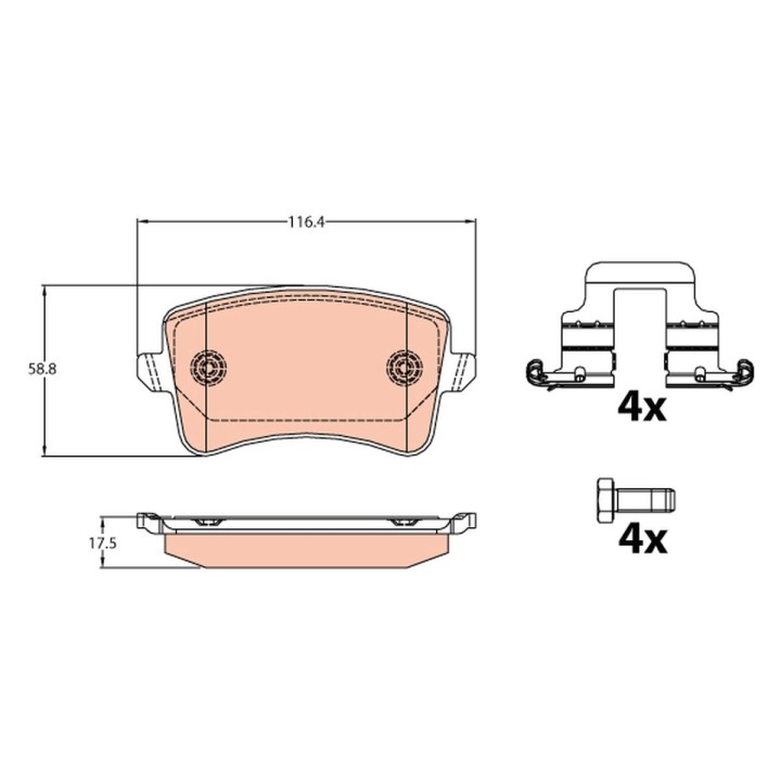 Disk Balata Arka Audi A4 Allroad B8 2.0-3.0 Tdi Quattro 8-16 A4 B8 1.8 Tfsi 2.0 Tdi Tfsi 2.0 Tfsi Quattro 3.0 Tfsi Tdi vb. 08-12