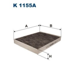 Kabin Filtresi (Polen) Karbonlu Porsche 955 Cayenne 02-, Audi Q7 10-, VW Amarok 10-,Toureg 02-10, Transporter T5 11- K1155A